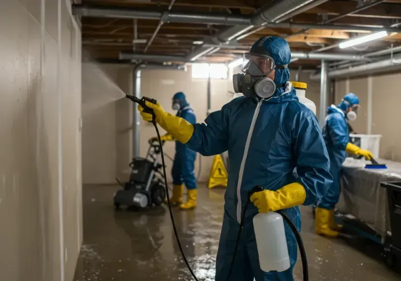 Basement Sanitization and Antimicrobial Treatment process in Arvin, CA